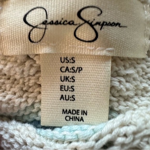 Jessica Simpson Cream and Blue Knit Blouse - Picture 4 of 5